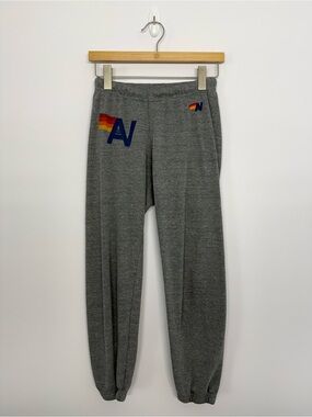Aviator Nation LOGO SWEATPANTS - SLATE Size XS 26” Inseam Gray